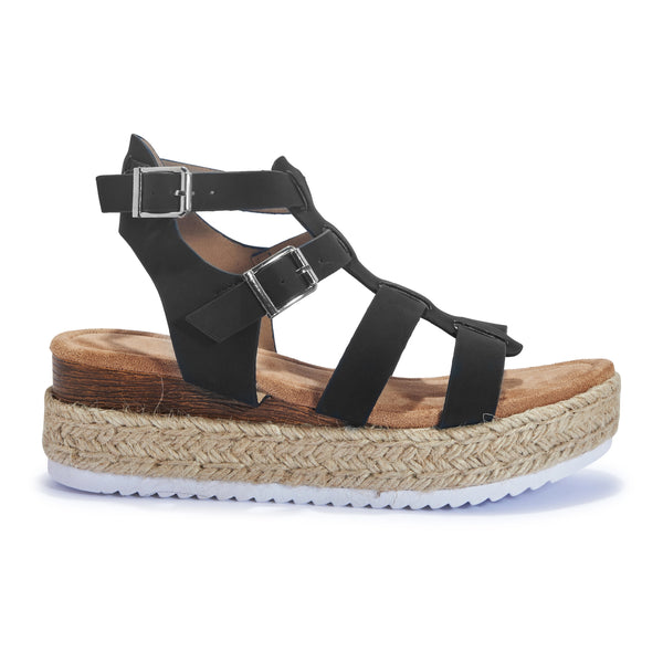 CHOPRA21 JUTE WEDGE INSERT GLADIATOR SANDAL