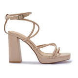 COSMIC1/B BLOCK HEEL PLATFORM PIPING SANDAL