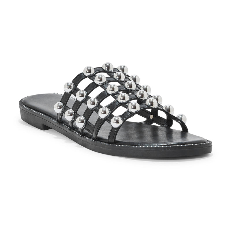 H2039-1 DOME STUD CAGE FLAT SANDAL