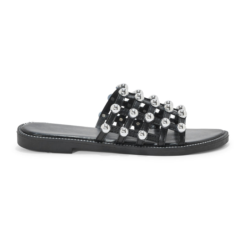 H2039-1 DOME STUD CAGE FLAT SANDAL