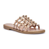 H2039-1 DOME STUD CAGE FLAT SANDAL