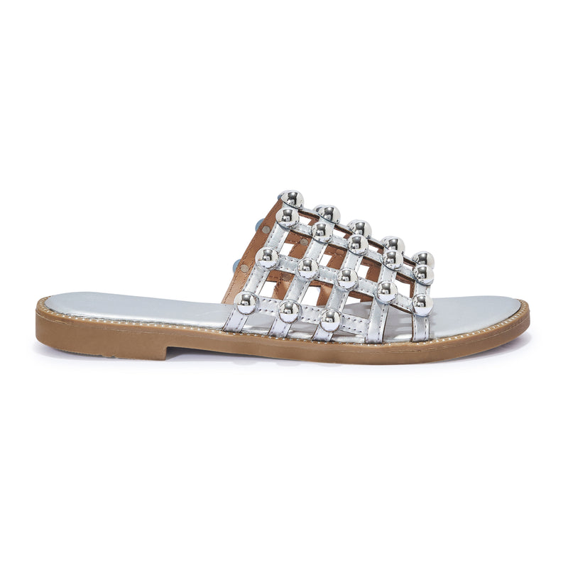 H2039-1 DOME STUD CAGE FLAT SANDAL