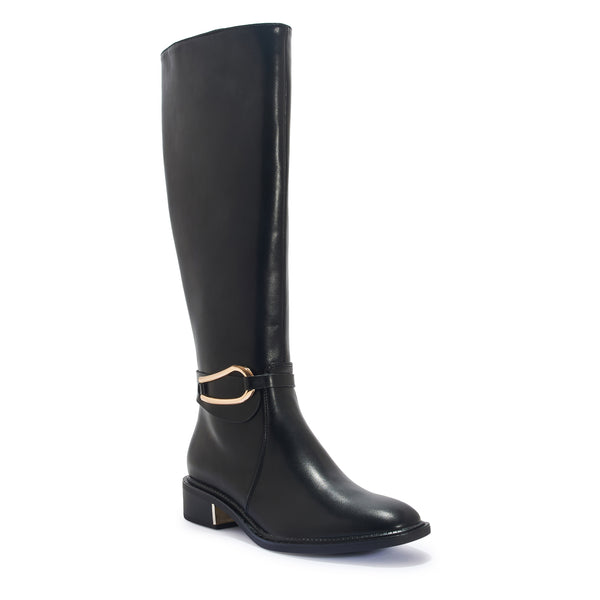 WFLATTE30 WIDE FIT KNEE HIGH BOOT WITH GOLD ACCENTS