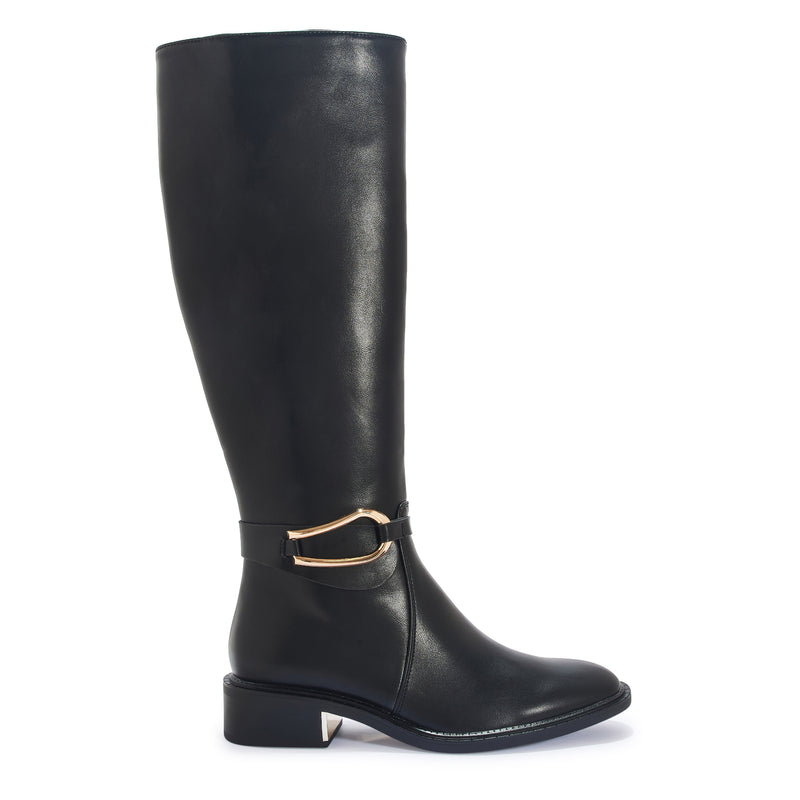 Black boots with gold accents hotsell